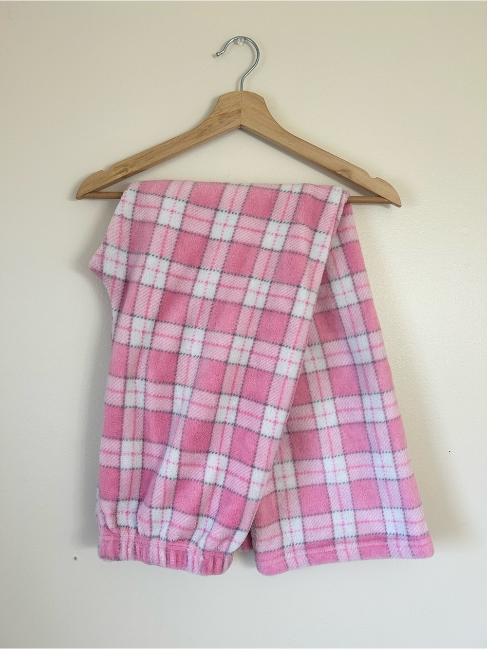 Pink Plaid Fleece PJ Lounge Pants | Size L